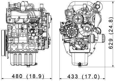 Kubota D1105-T-E3 dimensions