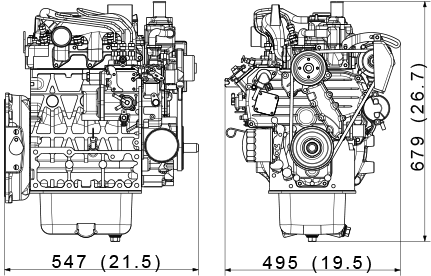 Kubota D1703-M-E3 dimensions
