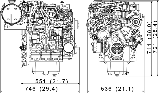 Kubota D1803-CR-E4 Dimensions